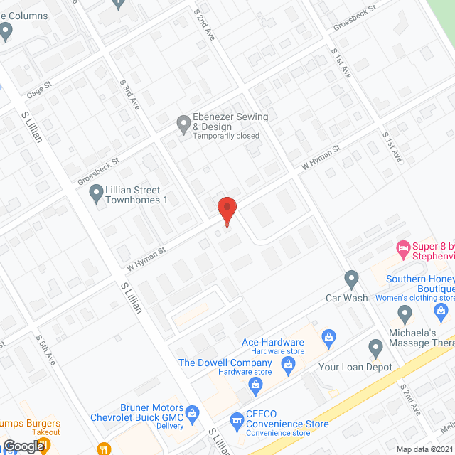 Stephenville Crossing in google map