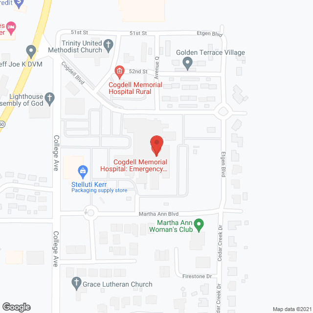 Cogdell Memorial Hospital in google map