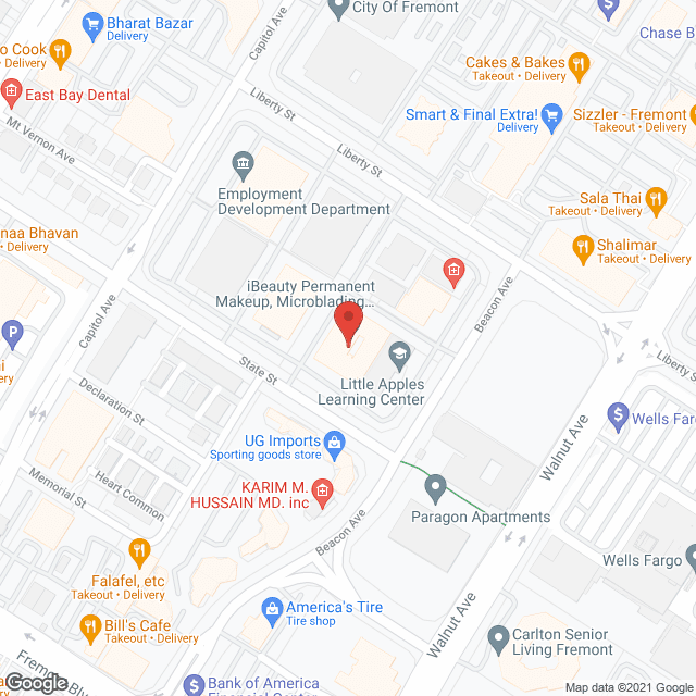 Bay Area Caregivers in google map