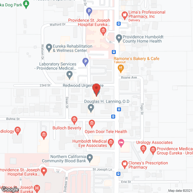 Humboldt Home Infusion Program in google map