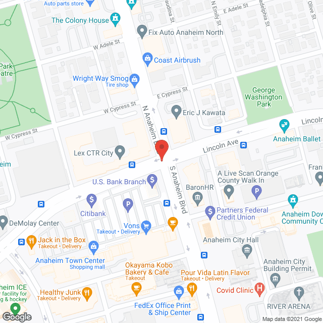 Village Manor of Anaheim in google map