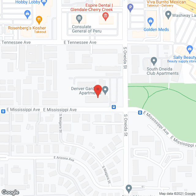 Denver Garden Apartments in google map