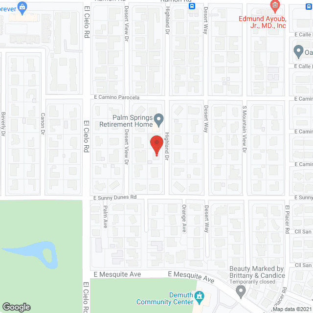 Palm Springs Eldercare Home in google map