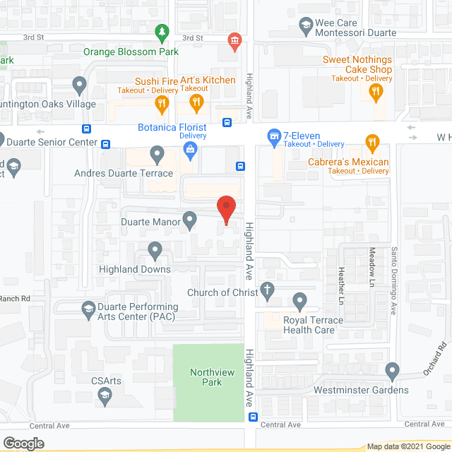 Duarte Manor in google map