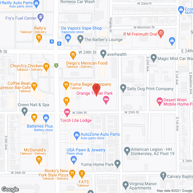 Orange Trailer Court in google map