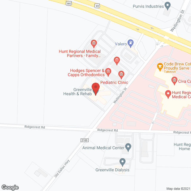 Greenville Health & Rehab in google map