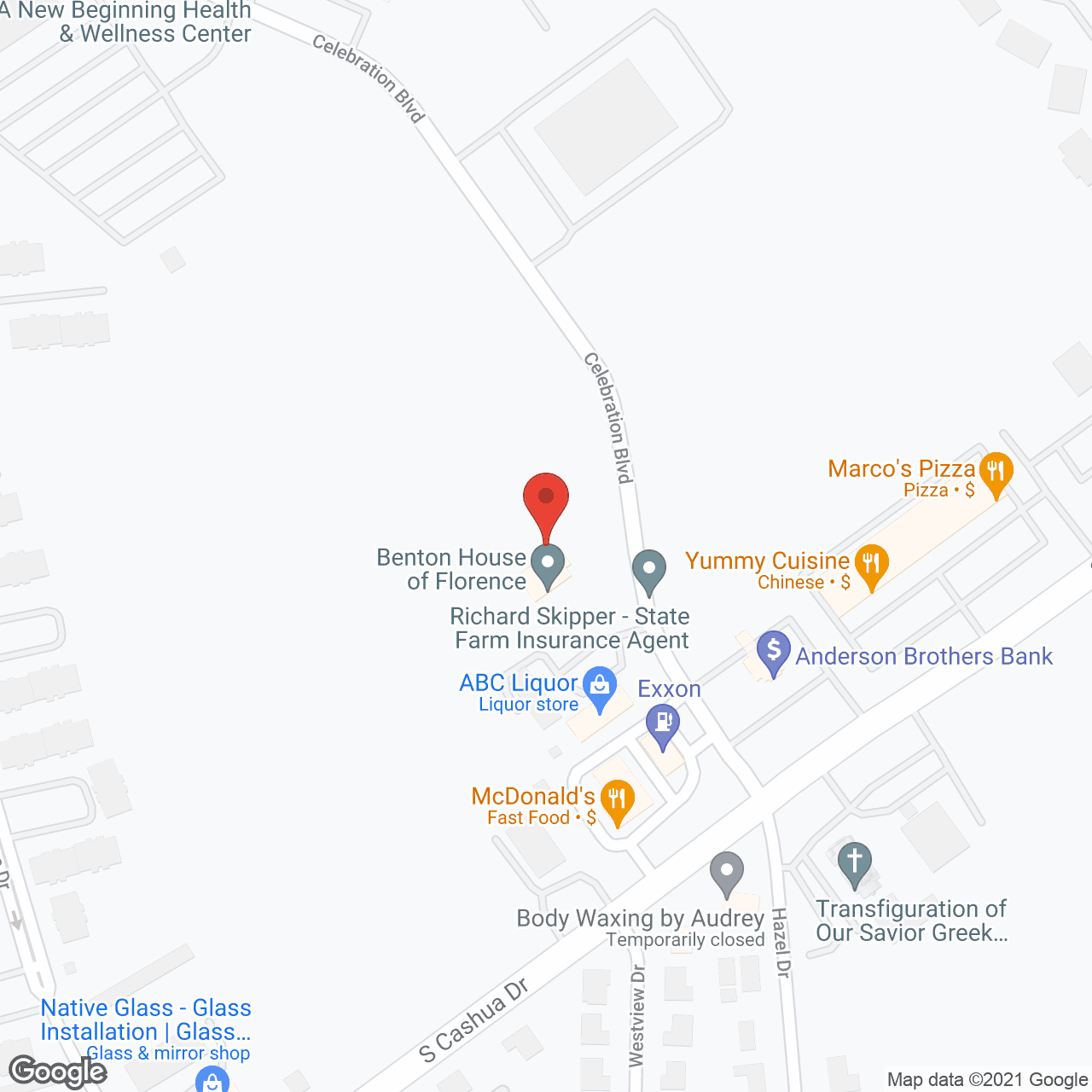 Benton House of Florence in google map