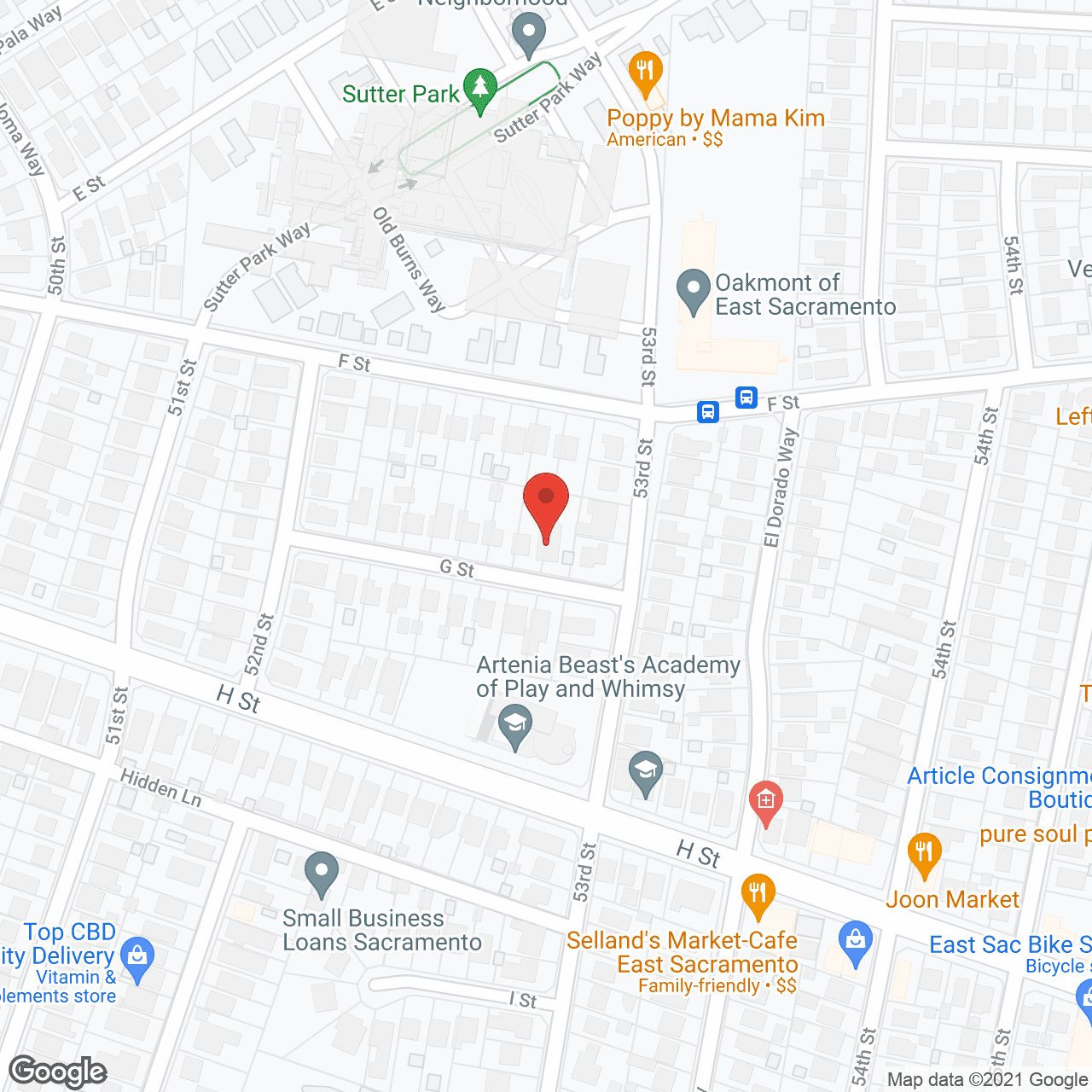 Oakmont of East Sacramento in google map