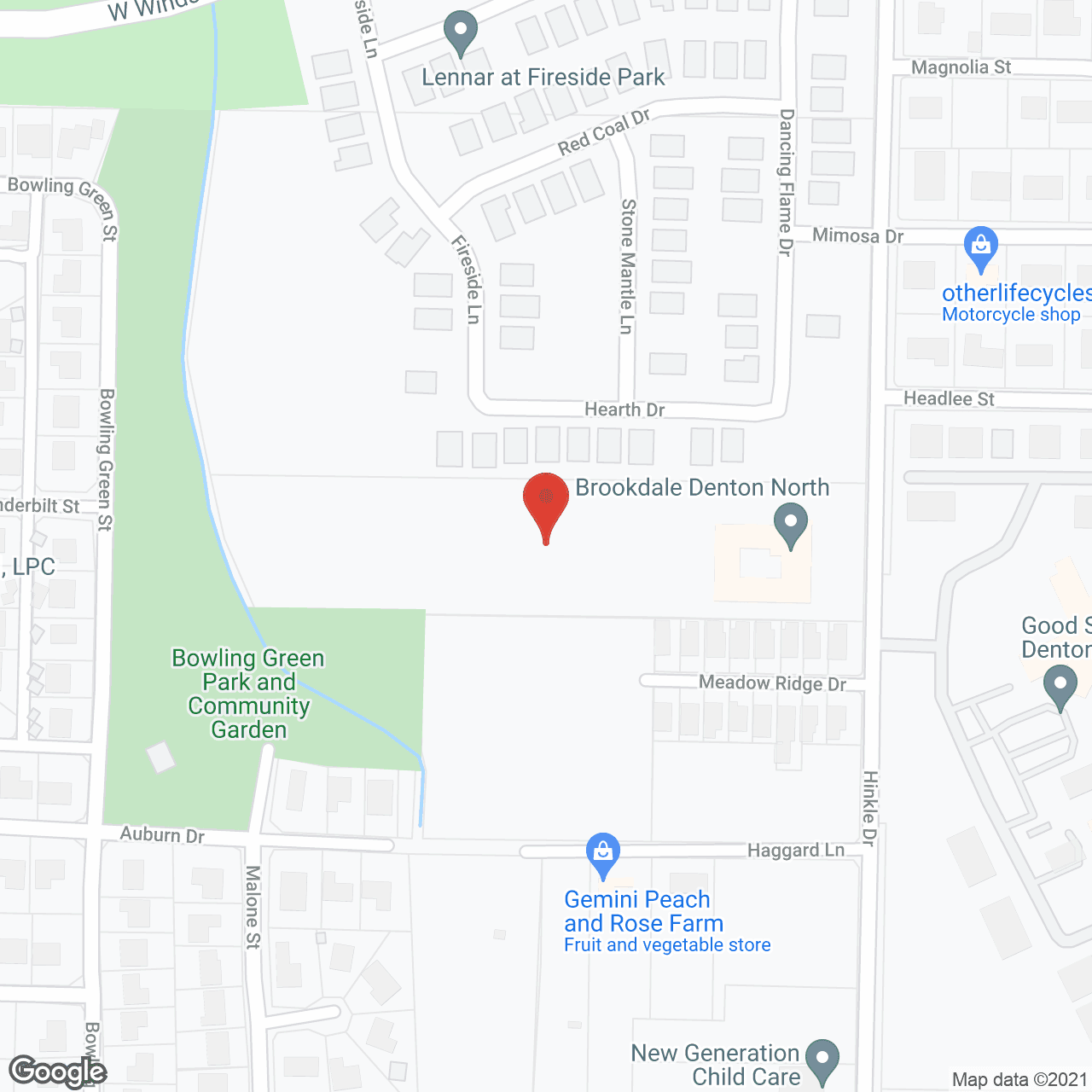 Brookdale Denton North in google map