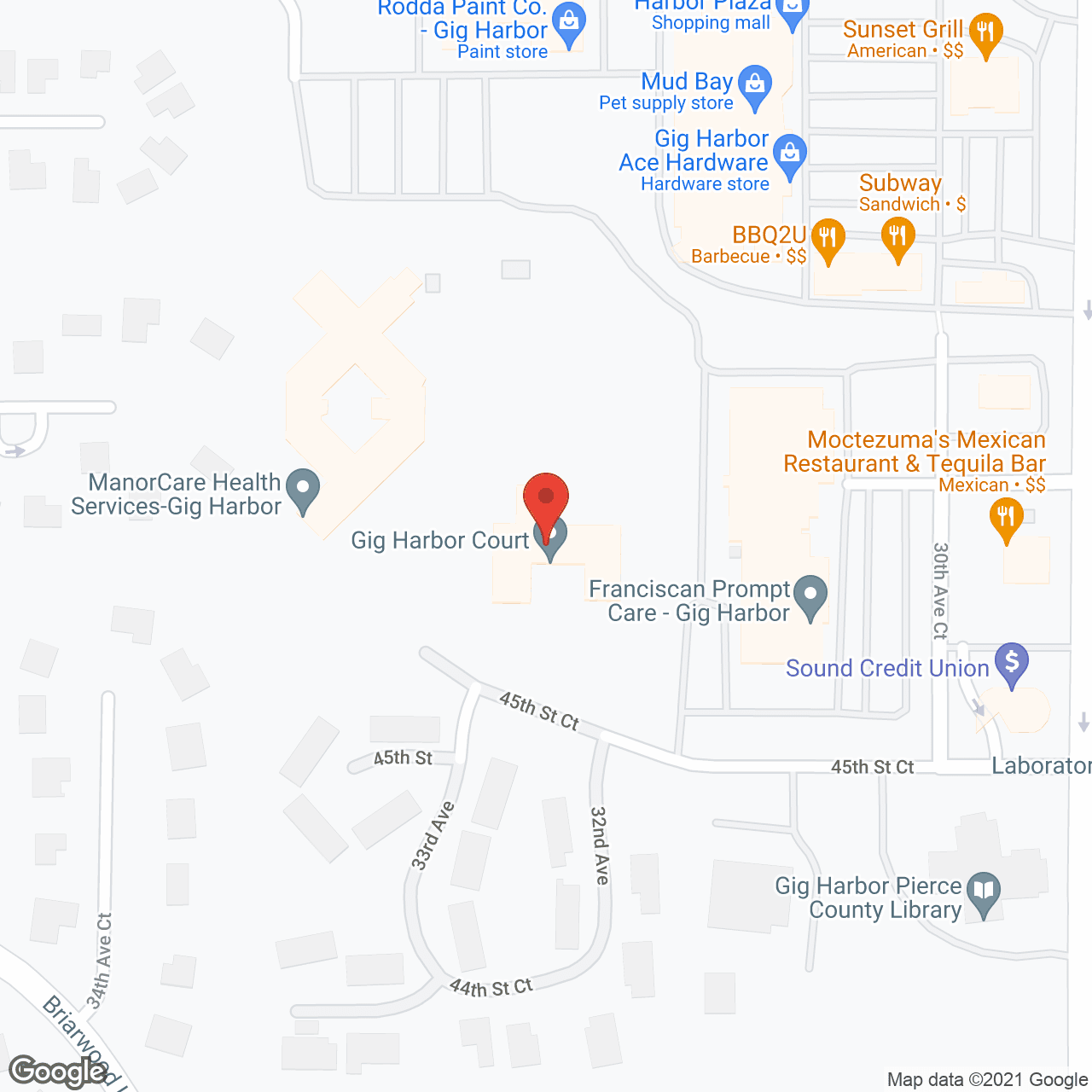 Gig Harbor Court in google map