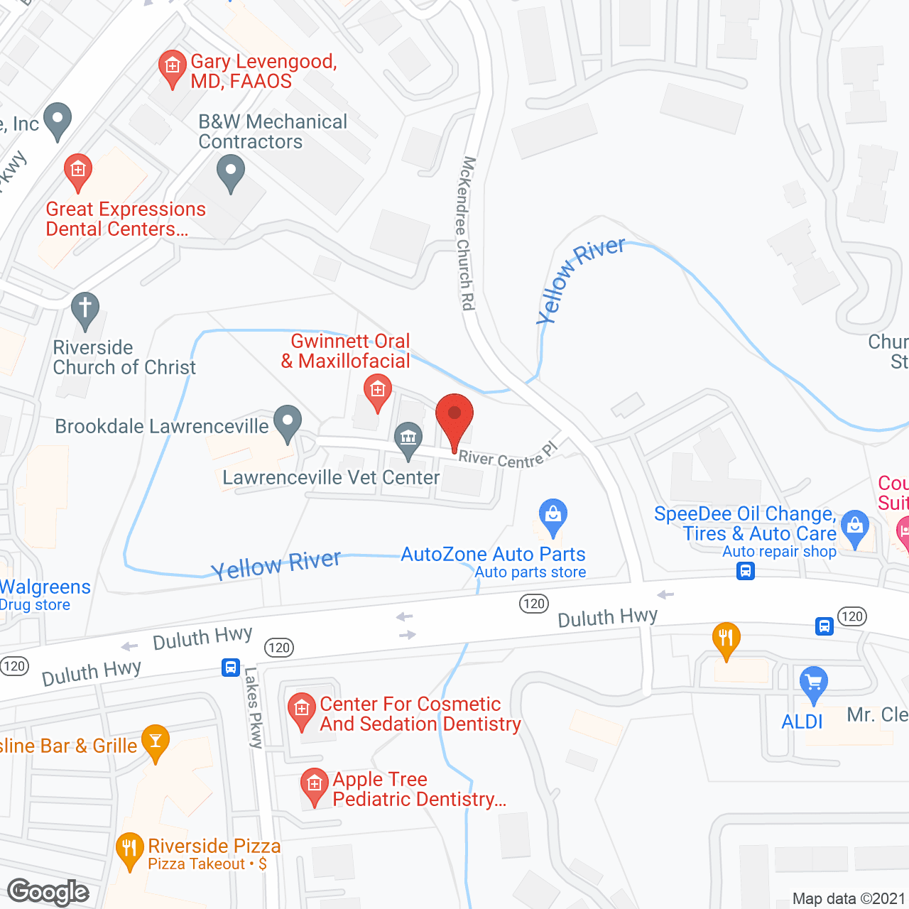 Brookdale Lawrenceville in google map