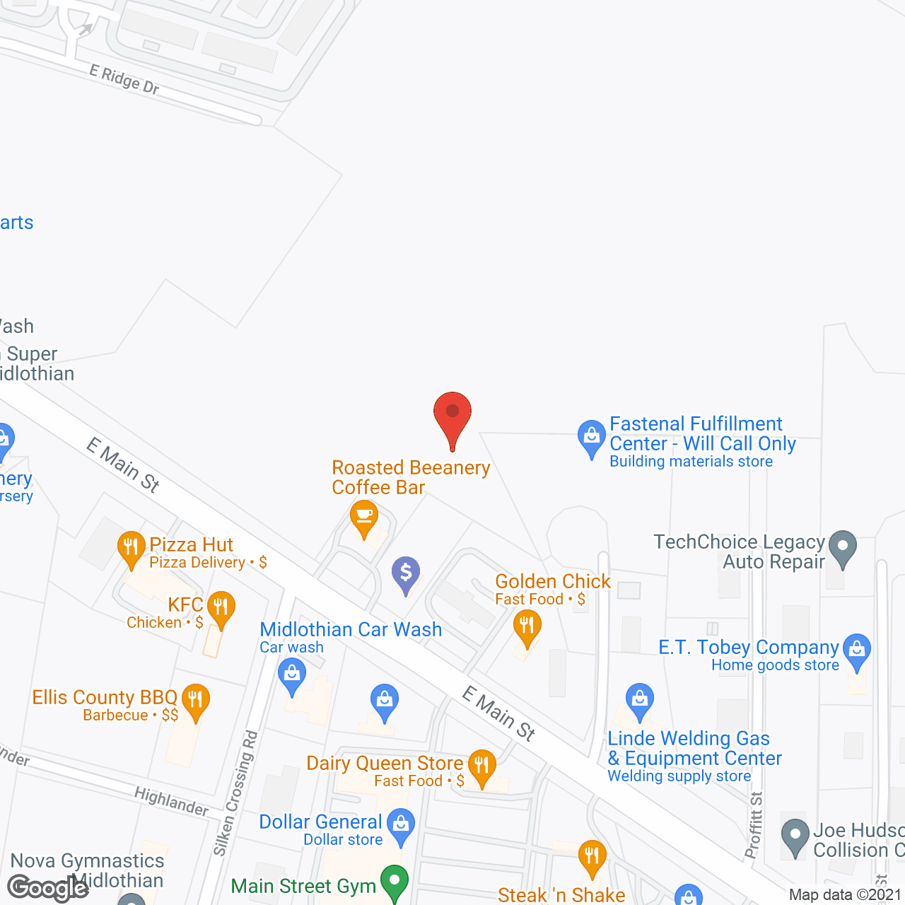 Midlothian Healthcare Center in google map