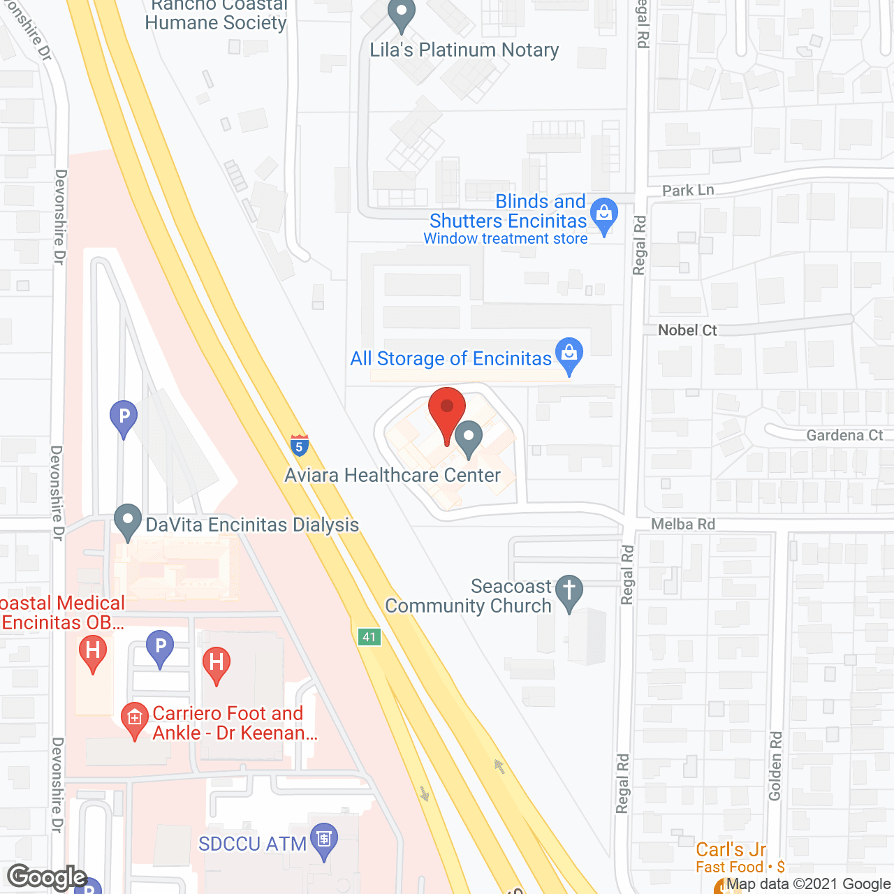 Aviara Healthcare Center in google map