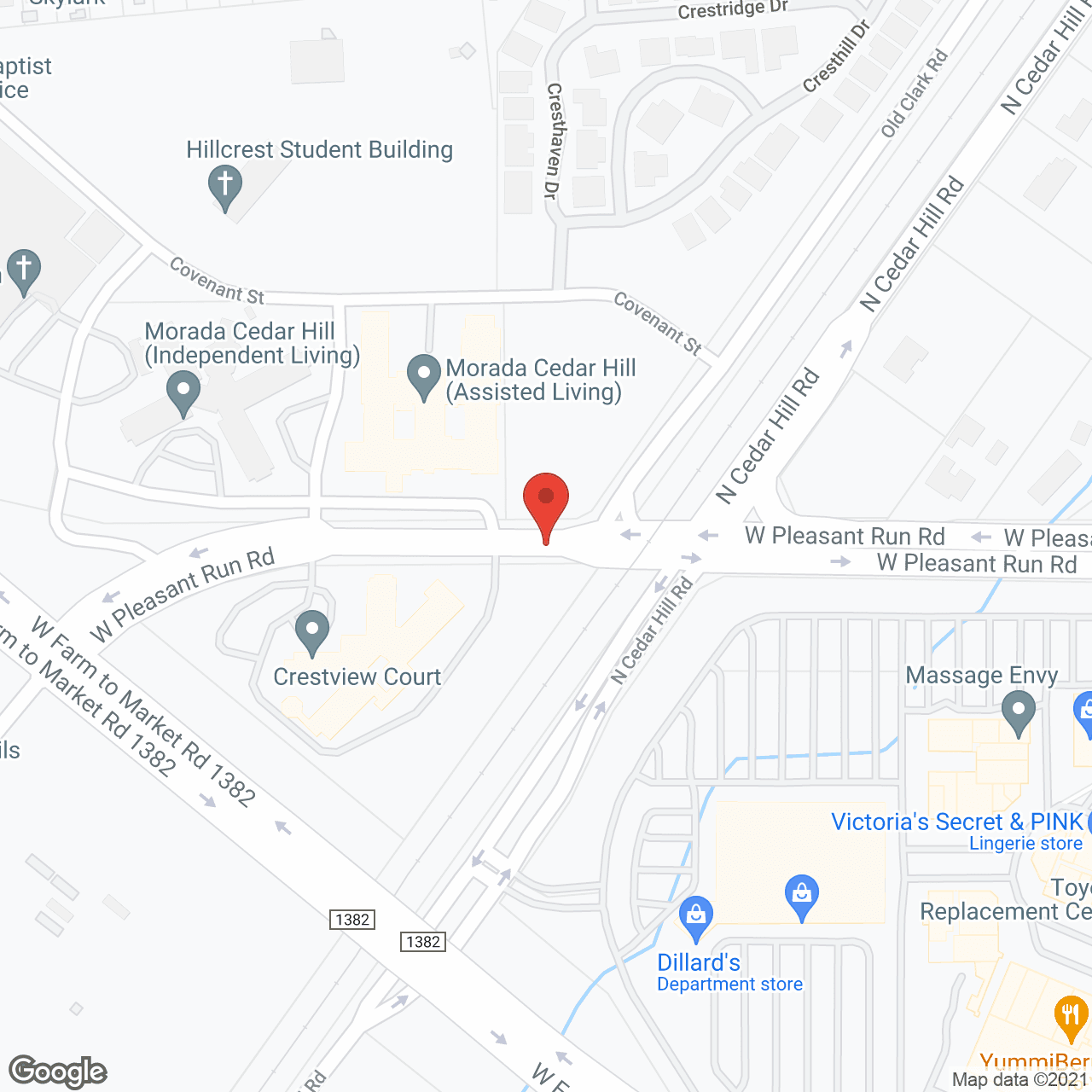 Crestview Court in google map