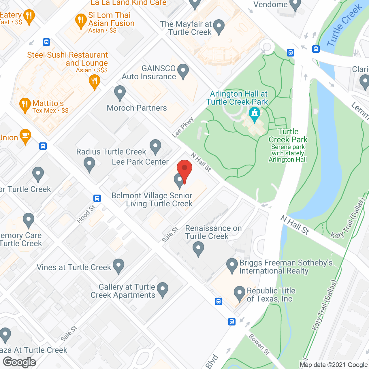Belmont Village Turtle Creek in google map