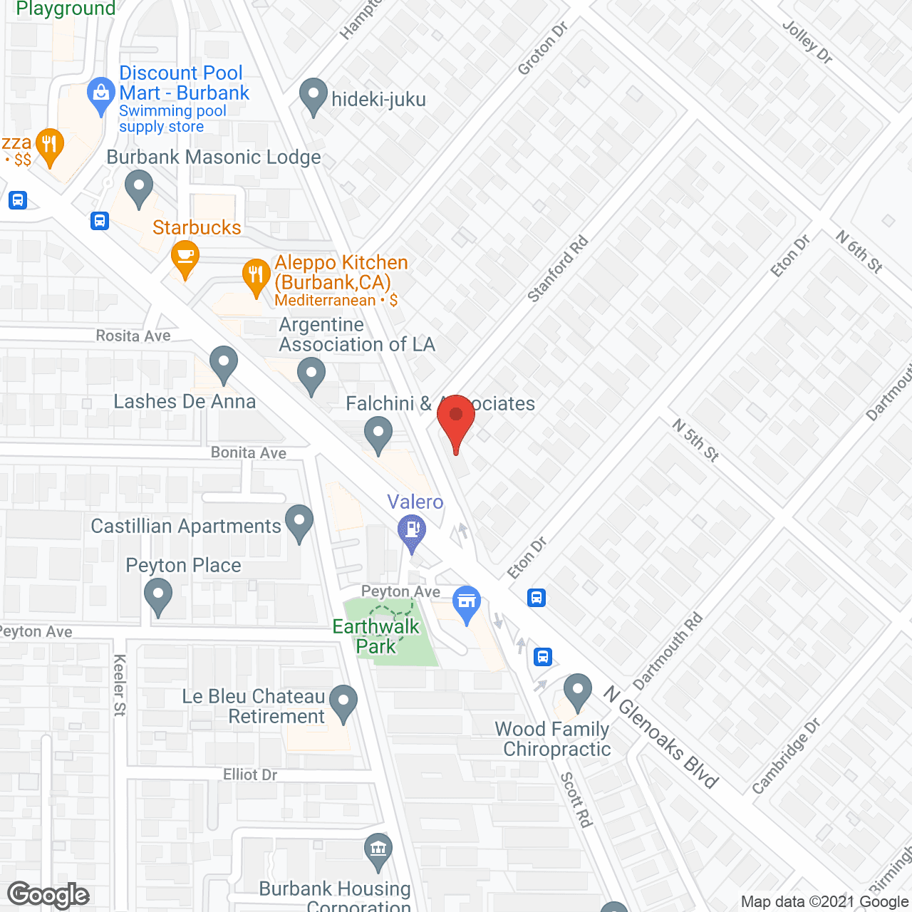 A Burbank Residential Care in google map