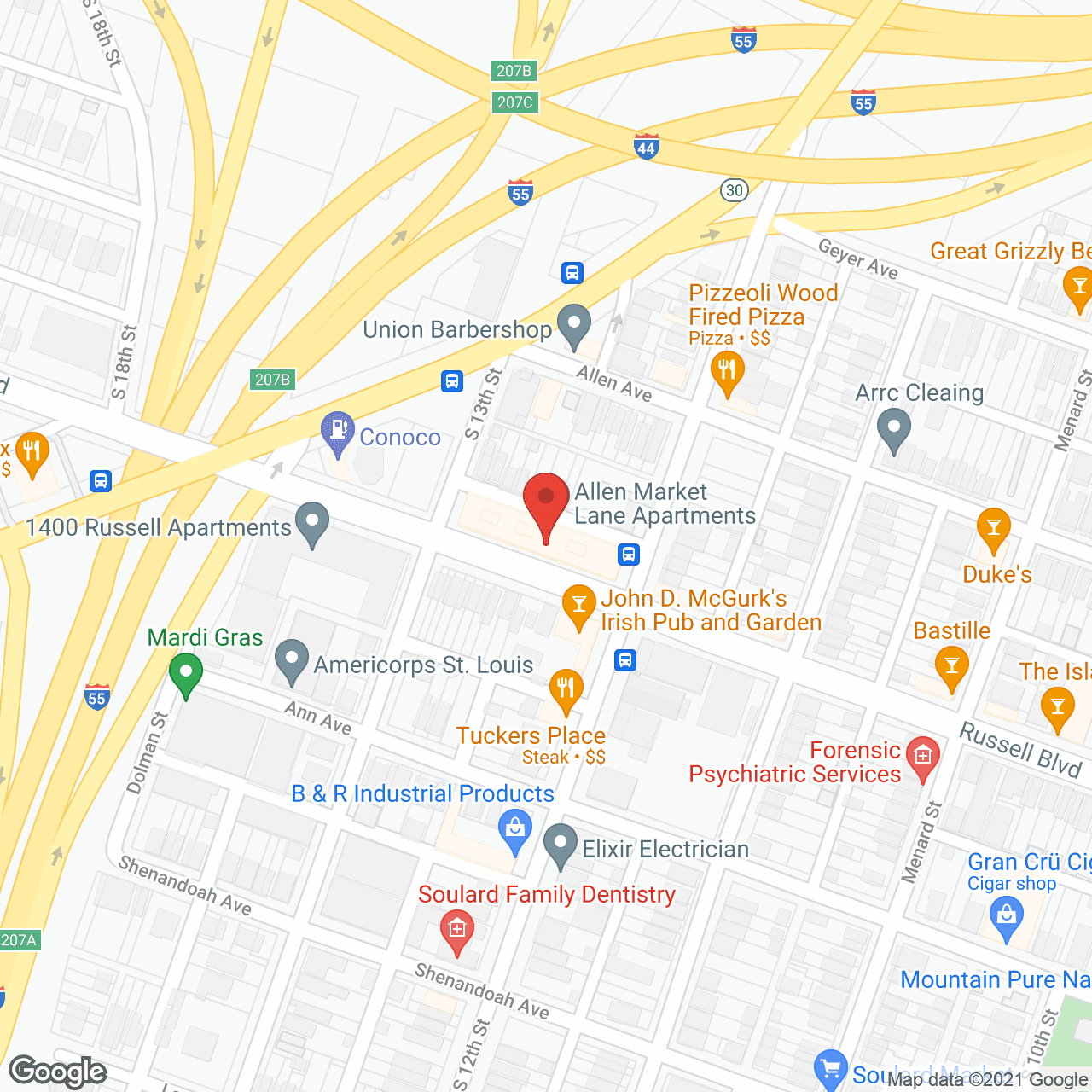 Allen Market Lane in google map