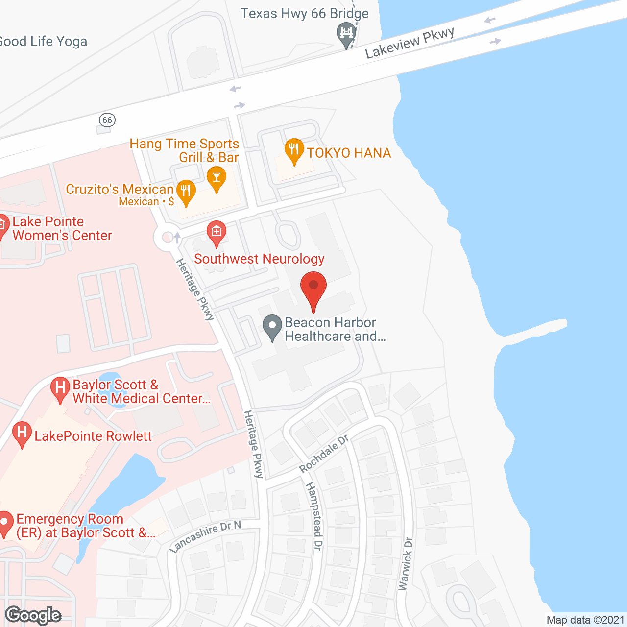 Senior Care at Lake Pointe and BHR in google map