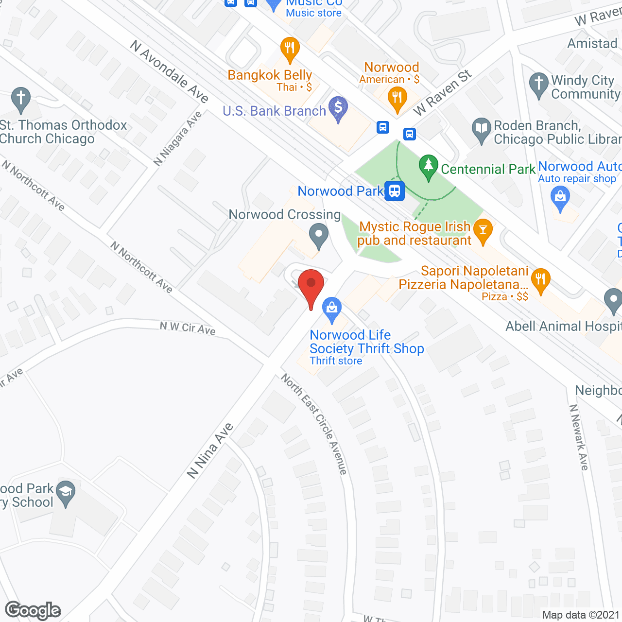 Norwood Crossing in google map