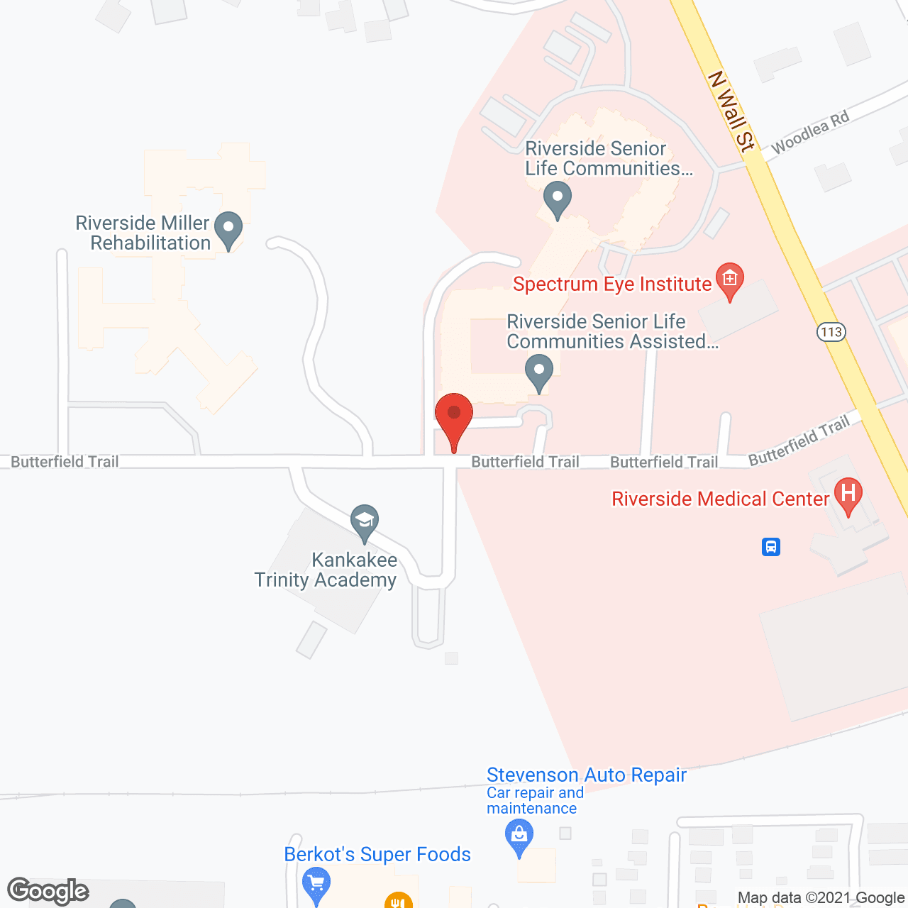 Riverside Assisted Living and Memory Care, a CCRC in google map
