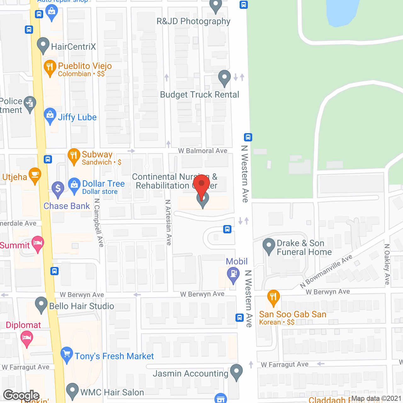 Continental Nursing and Rehab in google map