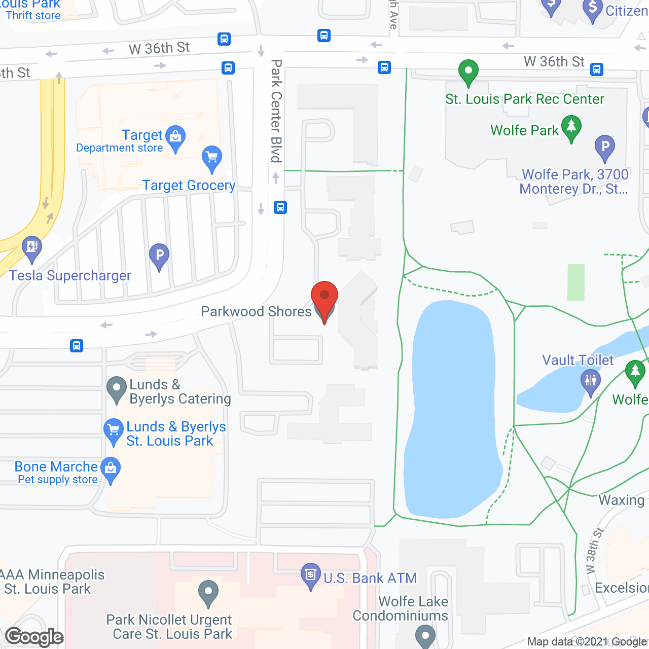 Parkshore Senior Campus in google map