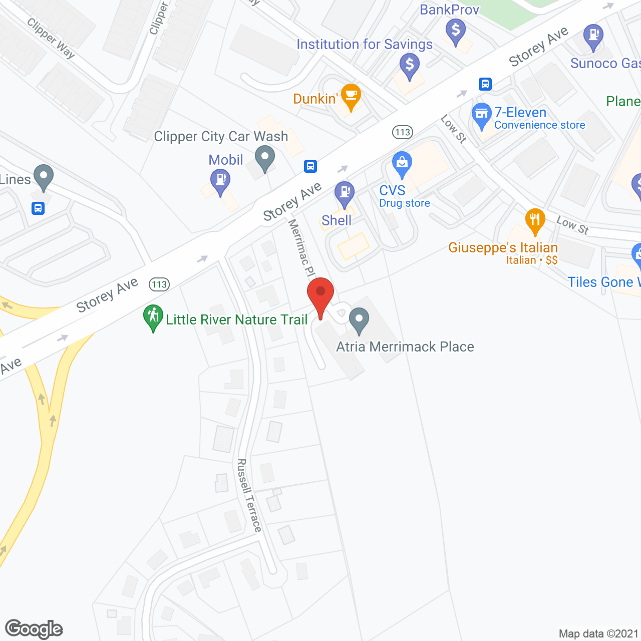 Atria Merrimack Place in google map