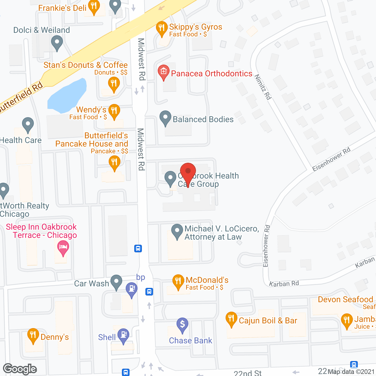 Oak Brook Healthcare Centre in google map
