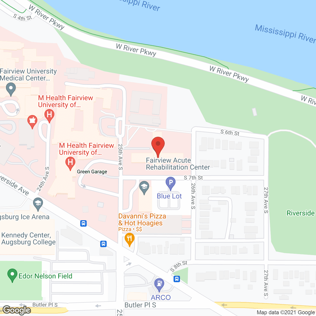 Fairview Riverside Medical Ctr in google map