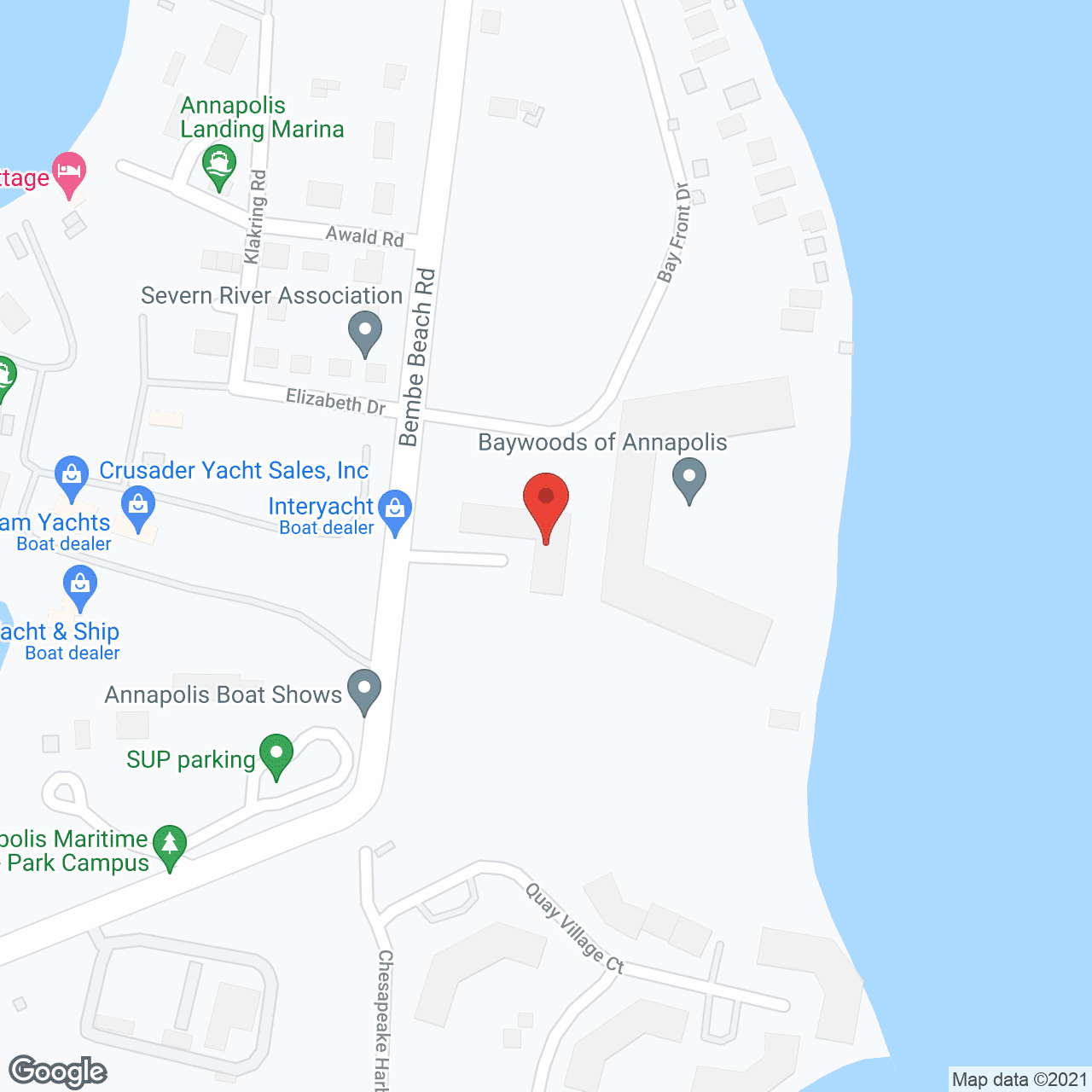 BayWoods of Annapolis in google map