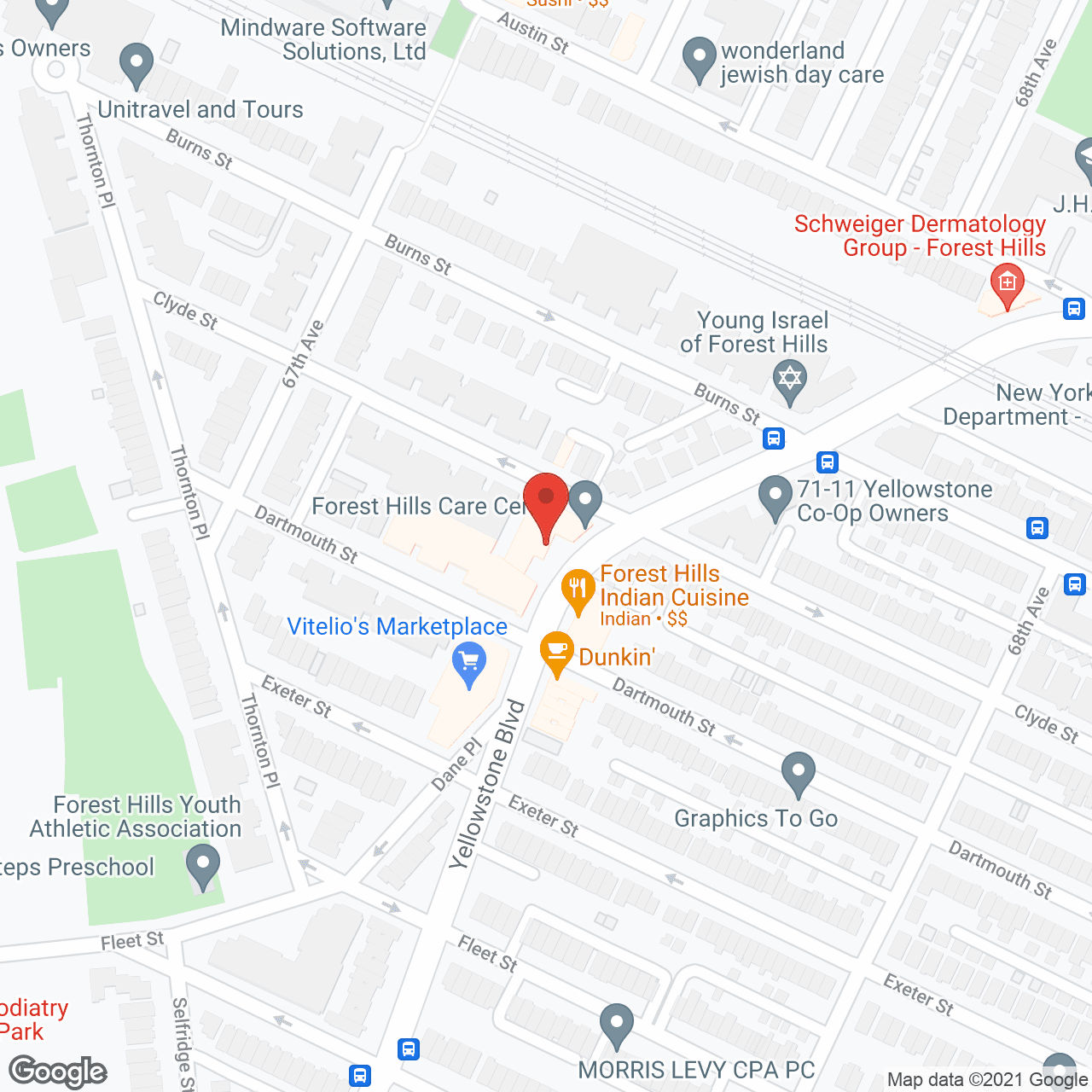 Forest Hills Care Center in google map