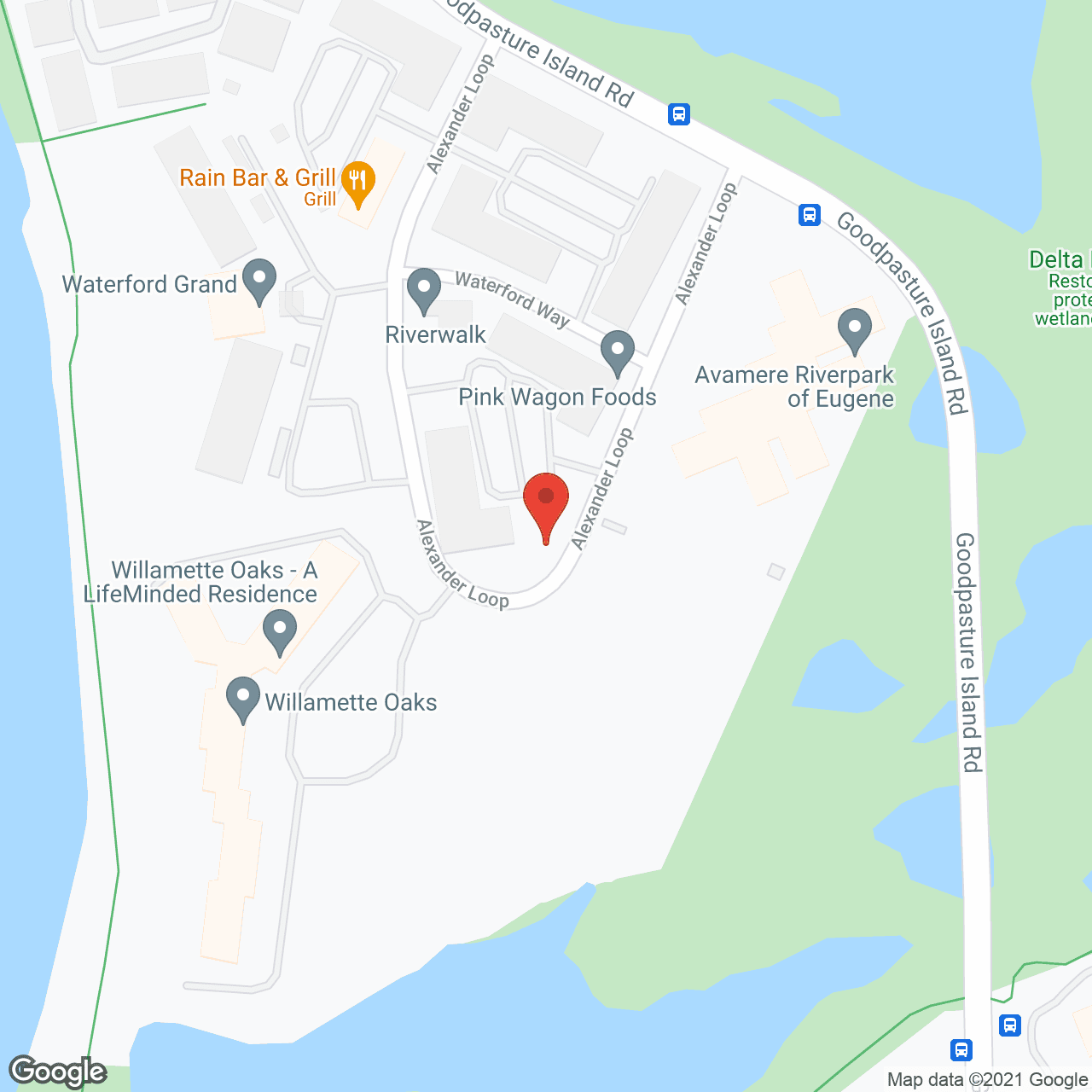 Willamette Oaks in google map