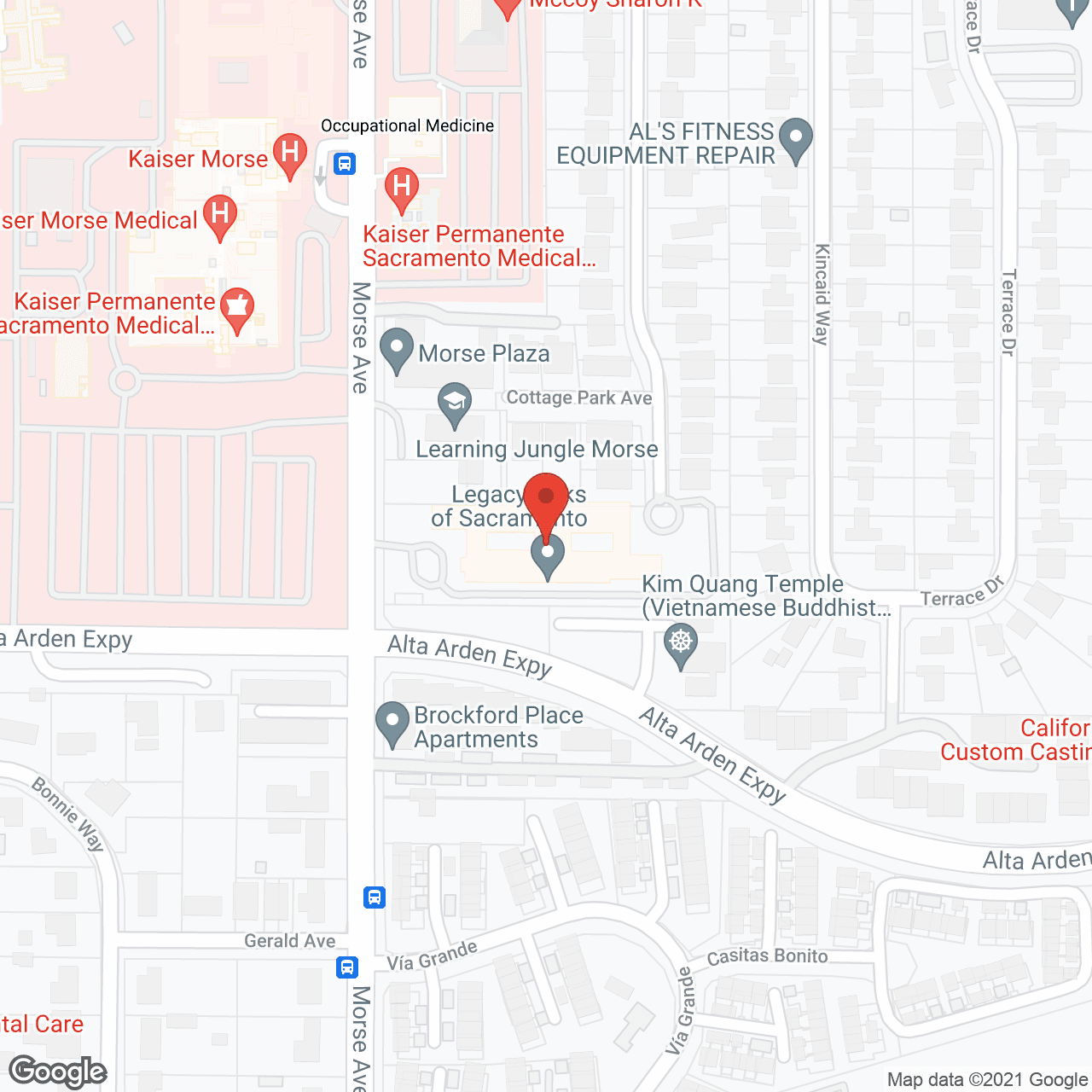 Legacy Oaks of Sacramento in google map