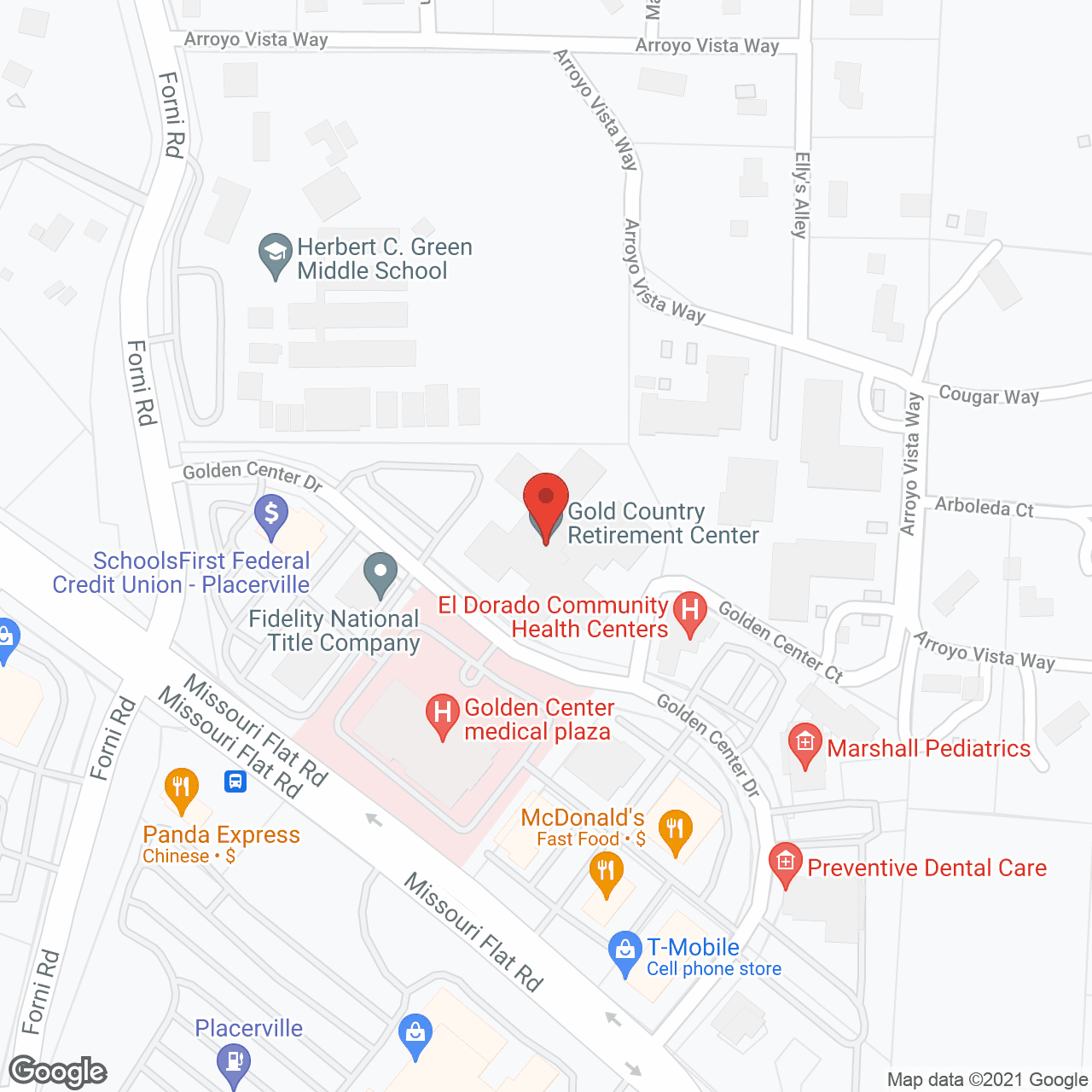 Gold Country Health Center in google map