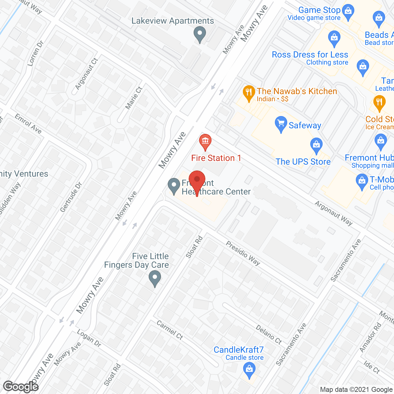 Fremont Healthcare Ctr in google map