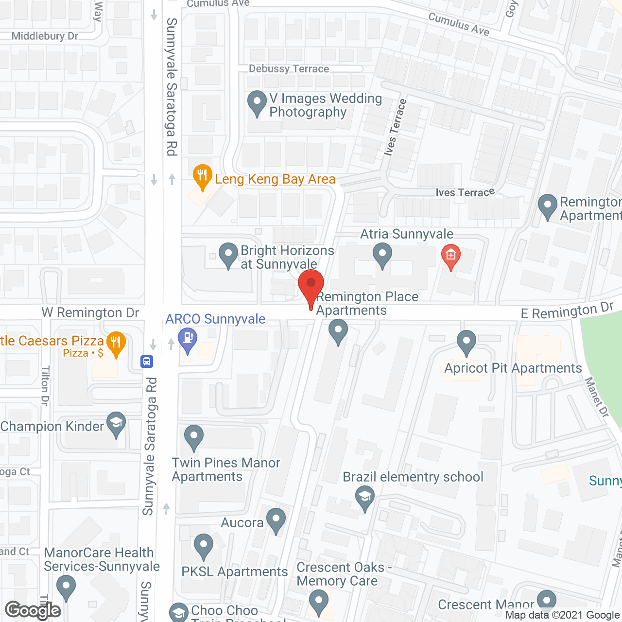 Atria Sunnyvale in google map