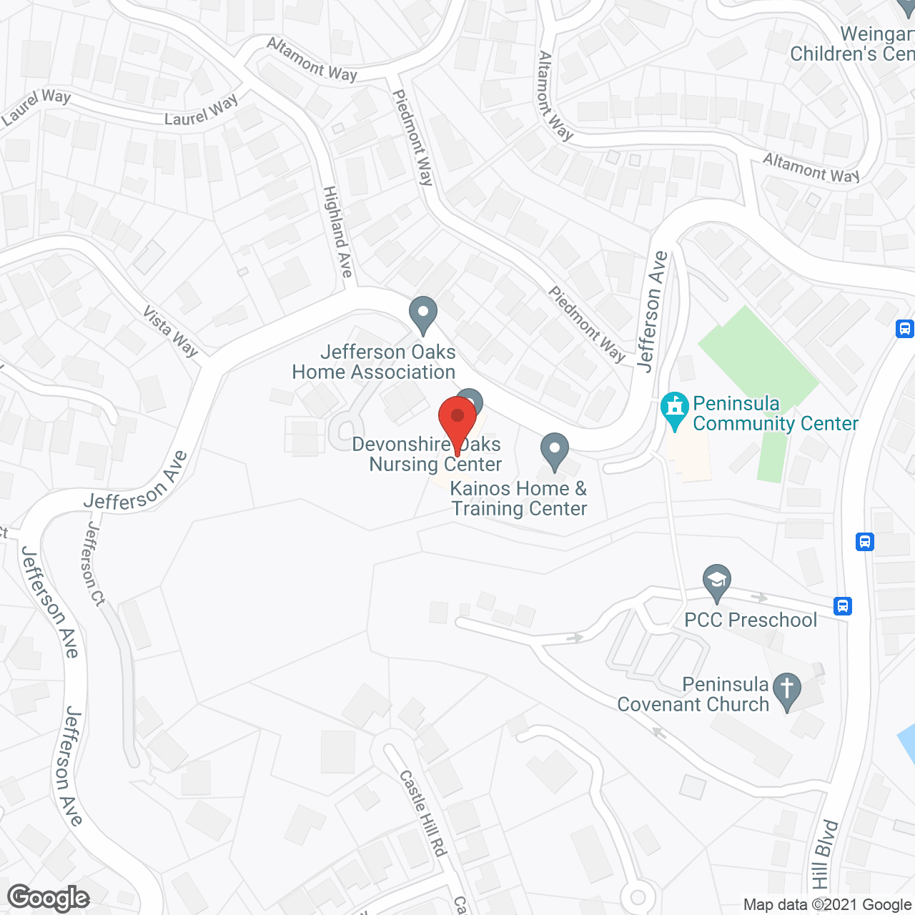 Devonshire Oaks in google map