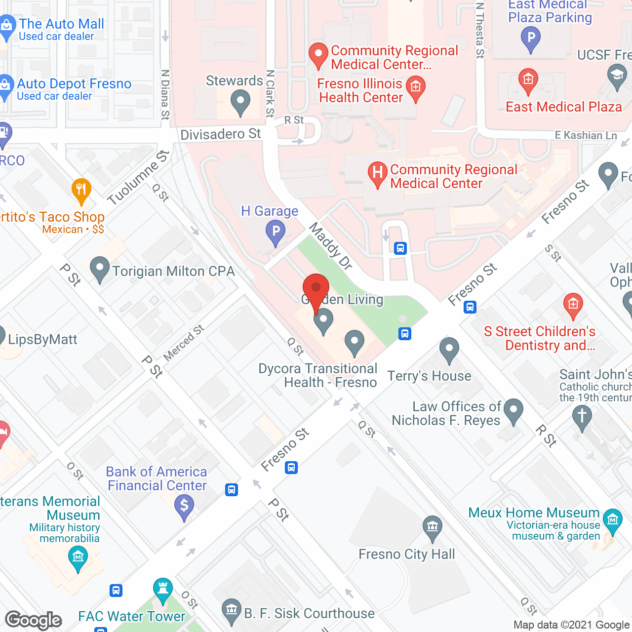 Golden Living Center Fresno in google map