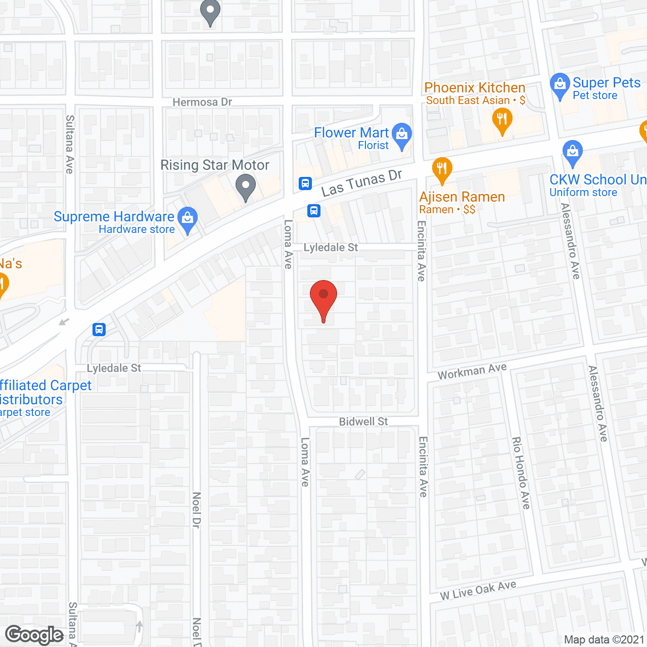 Temple Garden Homes in google map