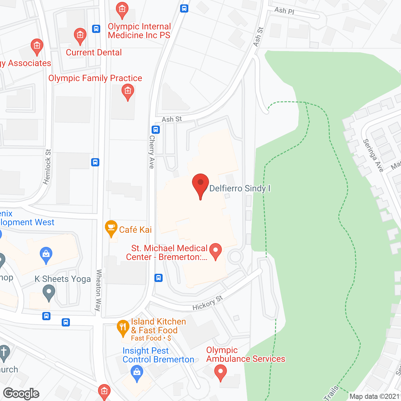 Harrison Memorial Hospital in google map