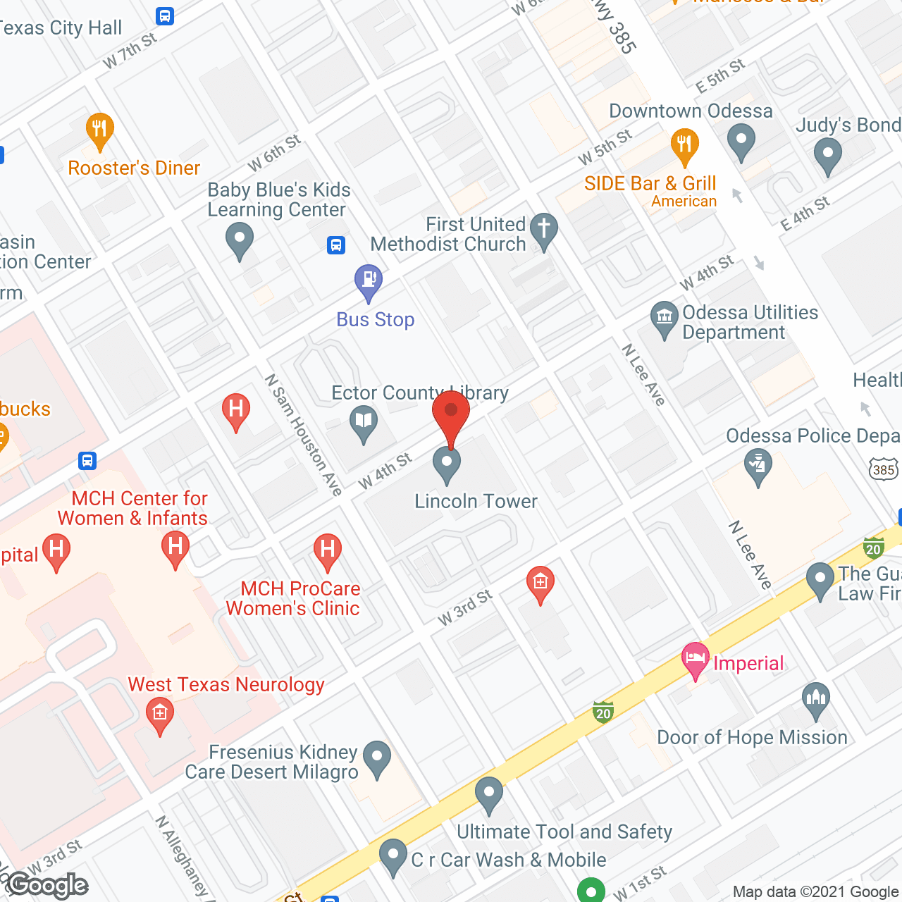 Holiday Lincoln Tower in google map