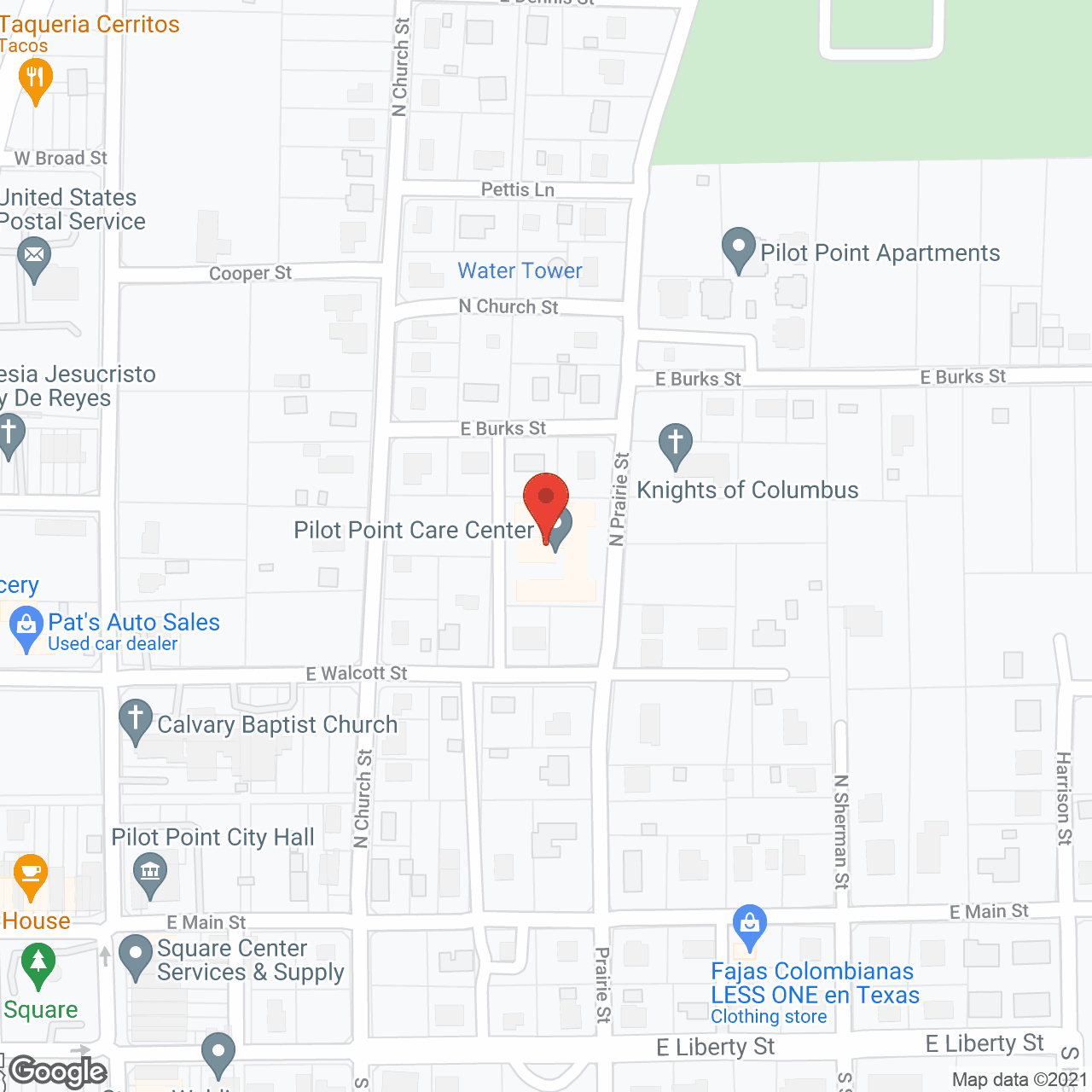 Pilot Point Care Center in google map