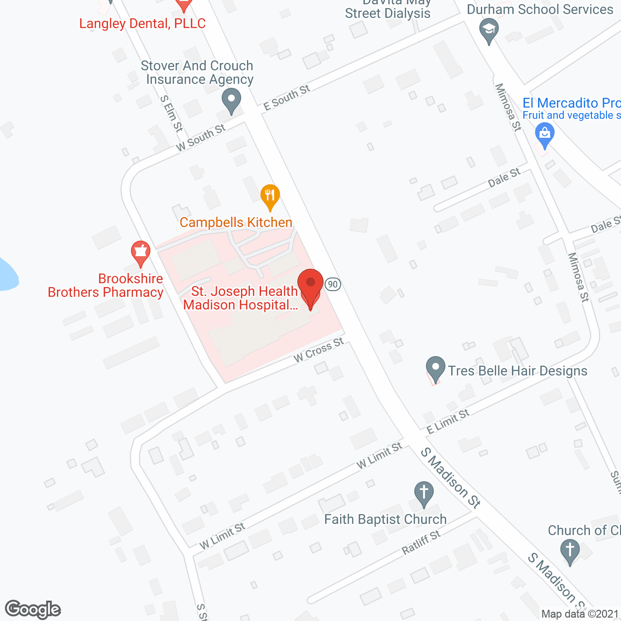Madison St Joseph Health Ctr in google map