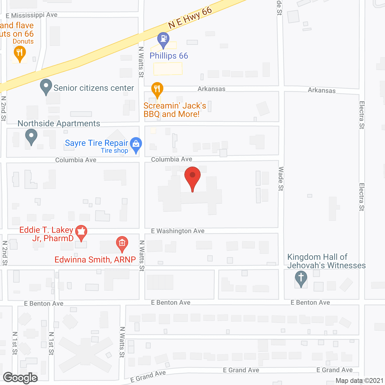 Sayre Memorial Hospital in google map